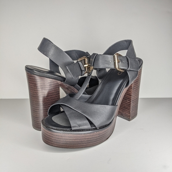 ALDO BLACK PLATFORM HEELS - Picture 1 of 8